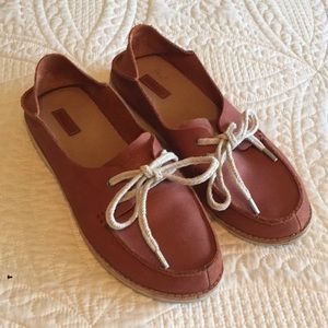 OluKai leather topsider boat shoes, size 8
